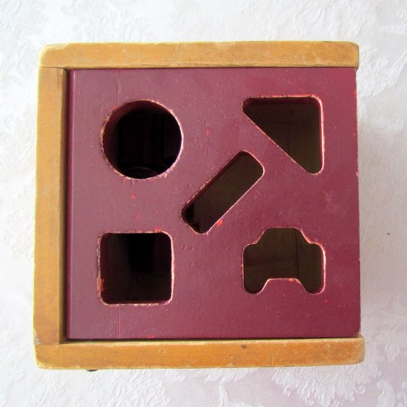 WOOD TOY: SHAPES in the SLOTS LEARNING for BABY & TODDLER, FINLAND, HAND CRAFTED - Picture 5 of 5